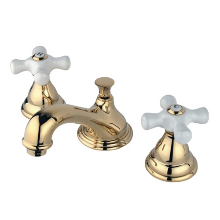 Kingston Brass KS5562PX 8" Widespread Bathroom Faucet, Polished Brass KS5562PX